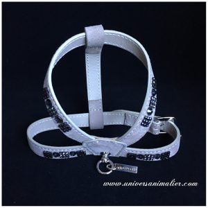 Malucchi – Harnais Light Grey Swarovski