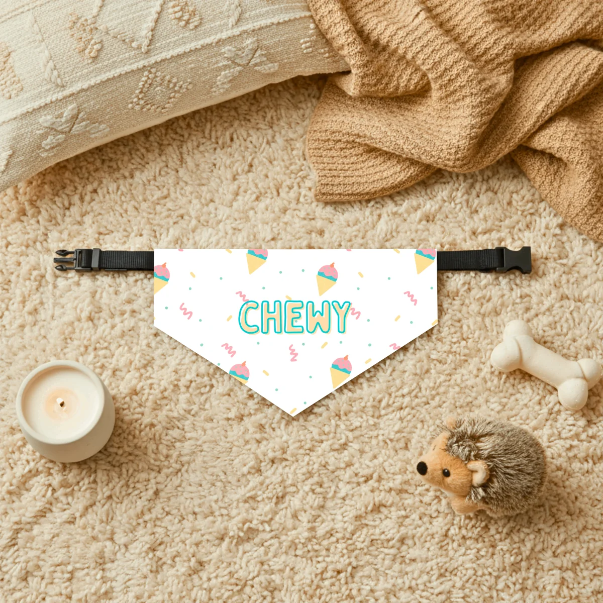 Bandana personnalisé pour chien et chat crème glacée | Amis & Animaux – Image 3