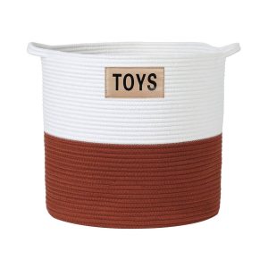 Panier à jouets Midlee Rust Blanc/Rouille