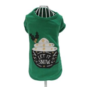 Noël – T-shirt Let it Snow vert