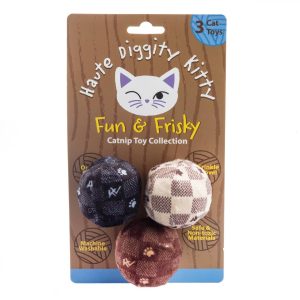 Haute Diggity Dog – Trio de balles KV Catnip pour chat