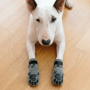 Anti-Skid Gray Paw Socks